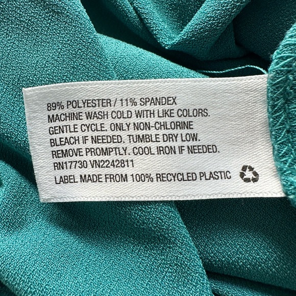 Ava & Viv Laguna Teal Faux Wrap Hi Lo Dress Knit Elastic Waist Size 1X - Picture 14 of 15